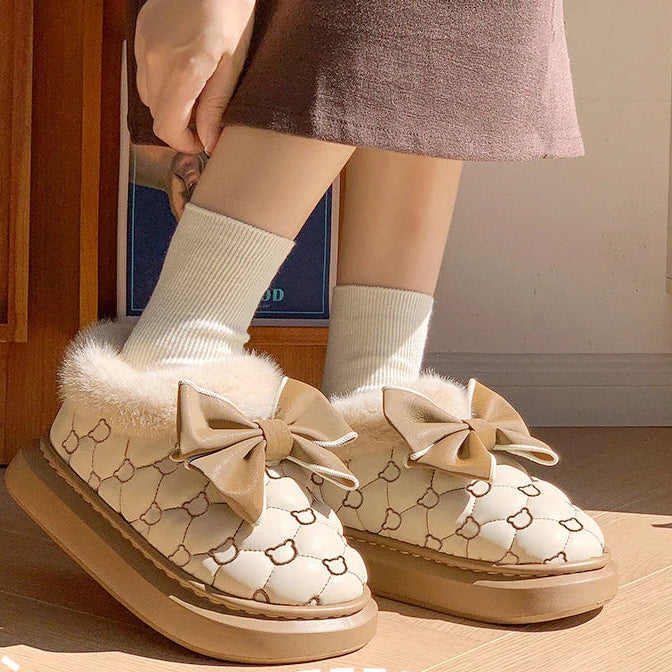 Ankle Boots Female Bowknot