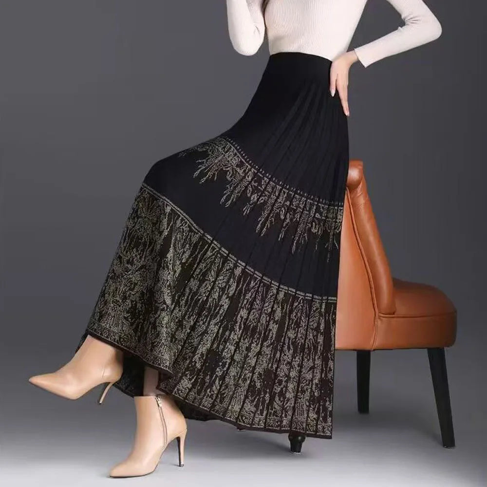 FairyShely Pleated Knitted Skirt