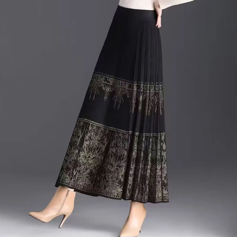 FairyShely Pleated Knitted Skirt