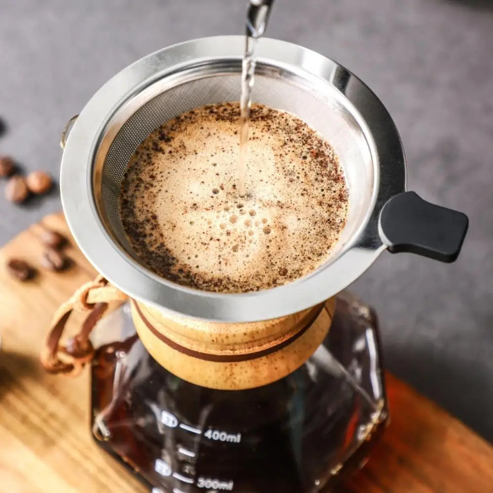 Glass Coffee Pot with Stainless Steel Filter